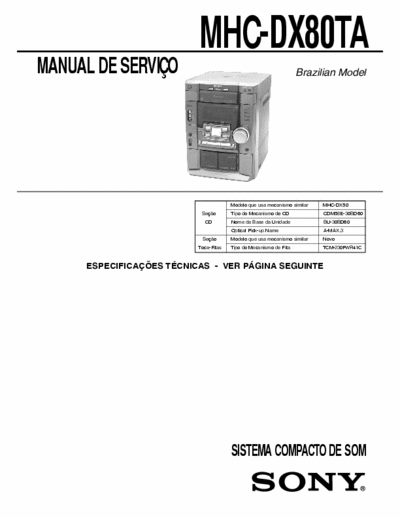 SONY DX80TA S.MANUAL